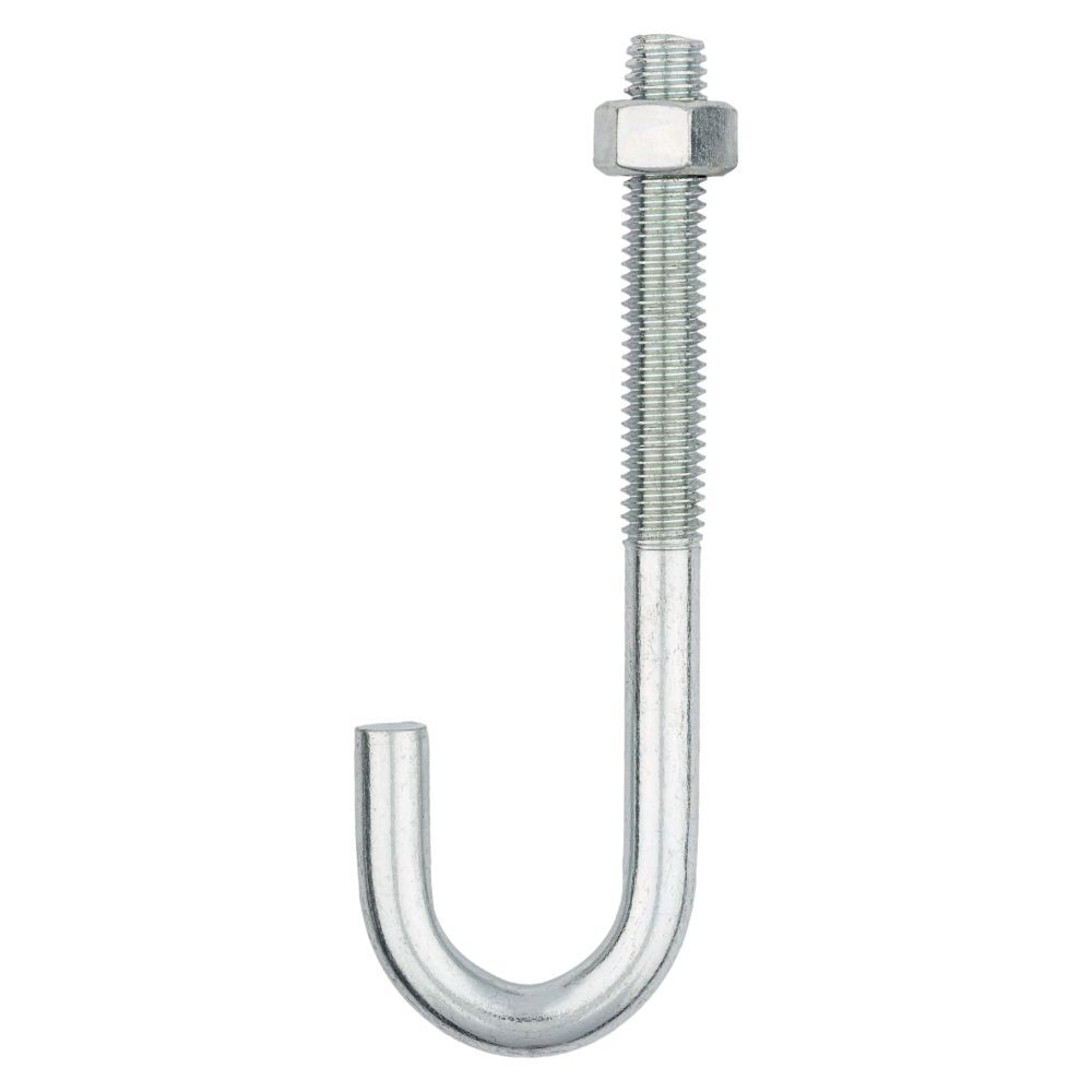 National Hardware Zinc Plated J Bolt, 1/2-In x 6-In