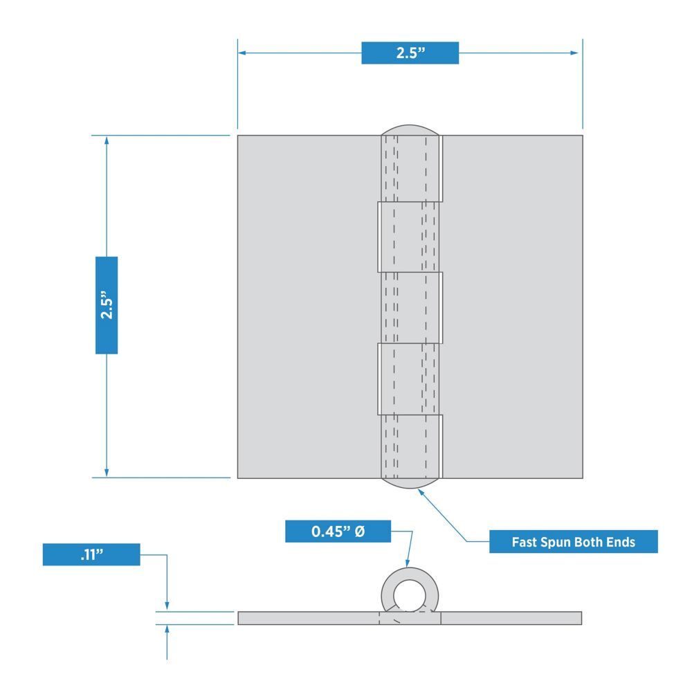 National Hardware Plain Steel Door Hinge, 2 1/2-In