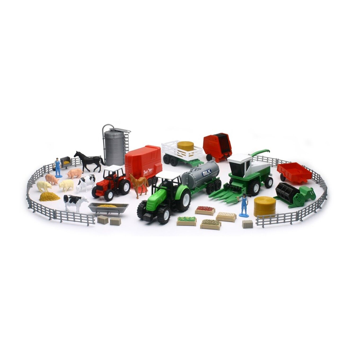 New Ray Country Life Deluxe Farm Playset, 48-Pc