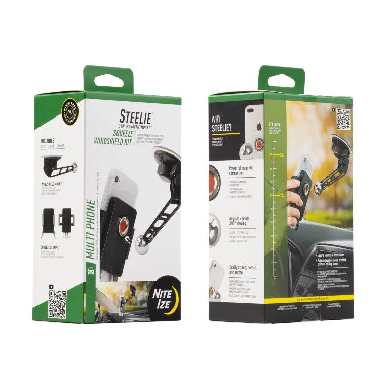 Nite Ize Steelie Squeeze 360° Magnetic Windshield Phone Mount Kit