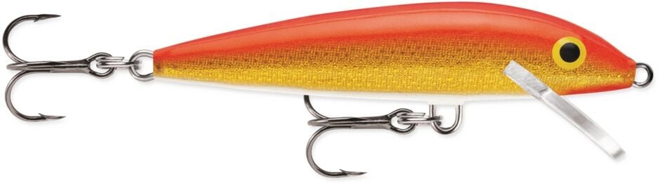 Rapala Gold Fluorescent Red Original Floating Lure, 2 3/4-In, 1/8-In