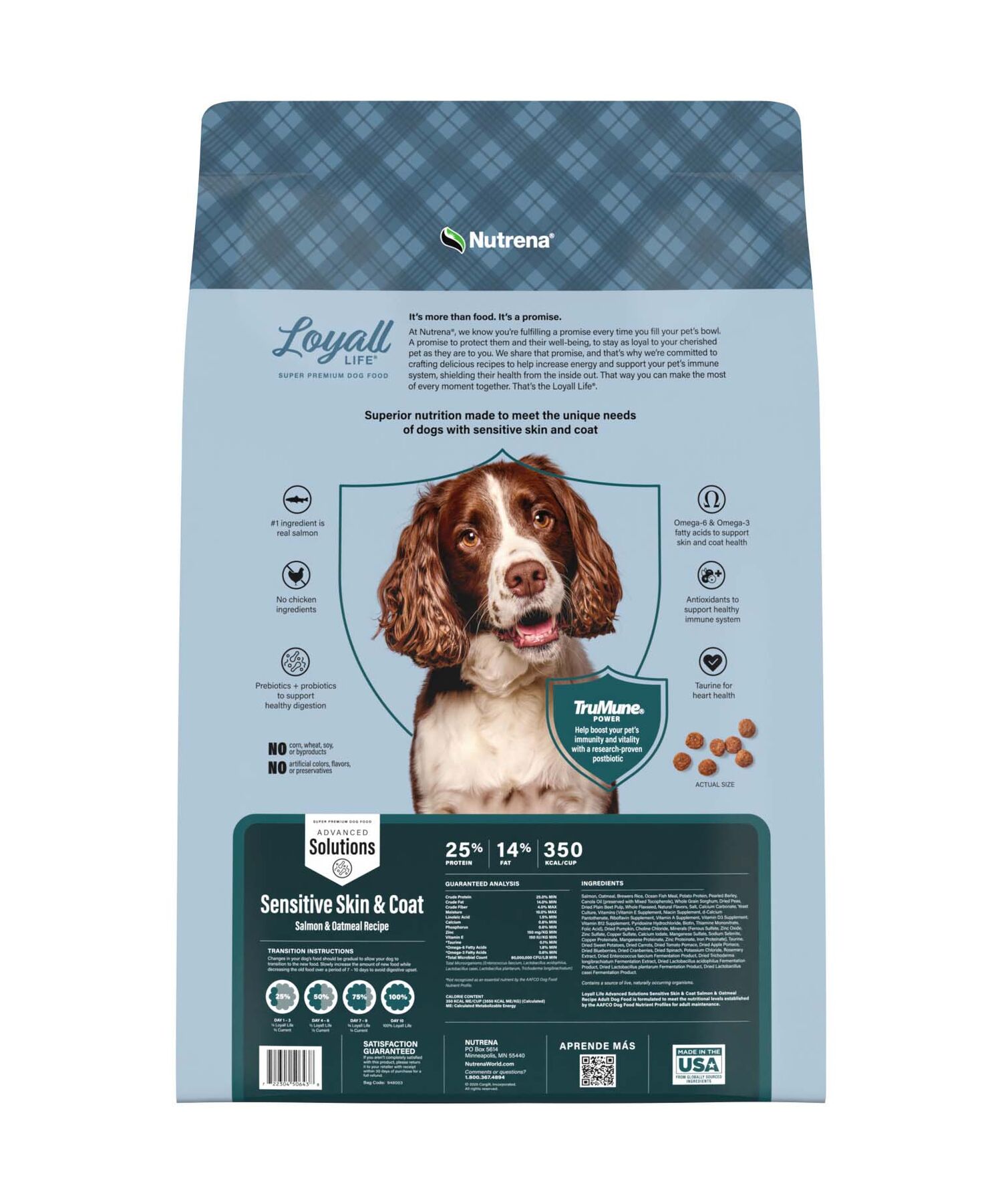 Nutrena Loyall Life Advanced Solutions Sensitive Skin & Coat Salmon & Oatmeal Dog Food, 30-Lb
