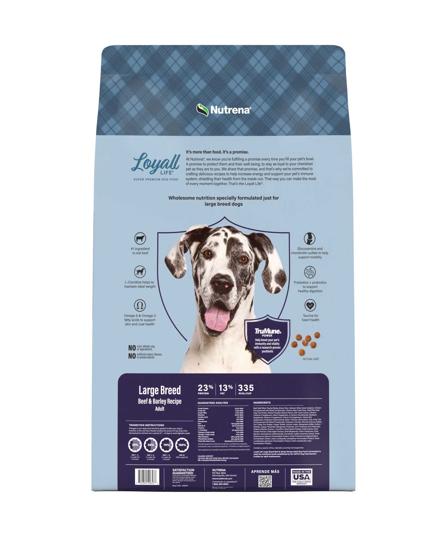 Nutrena Loyall Life Large Breed Beef & Barley Dog Food, 40-Lb
