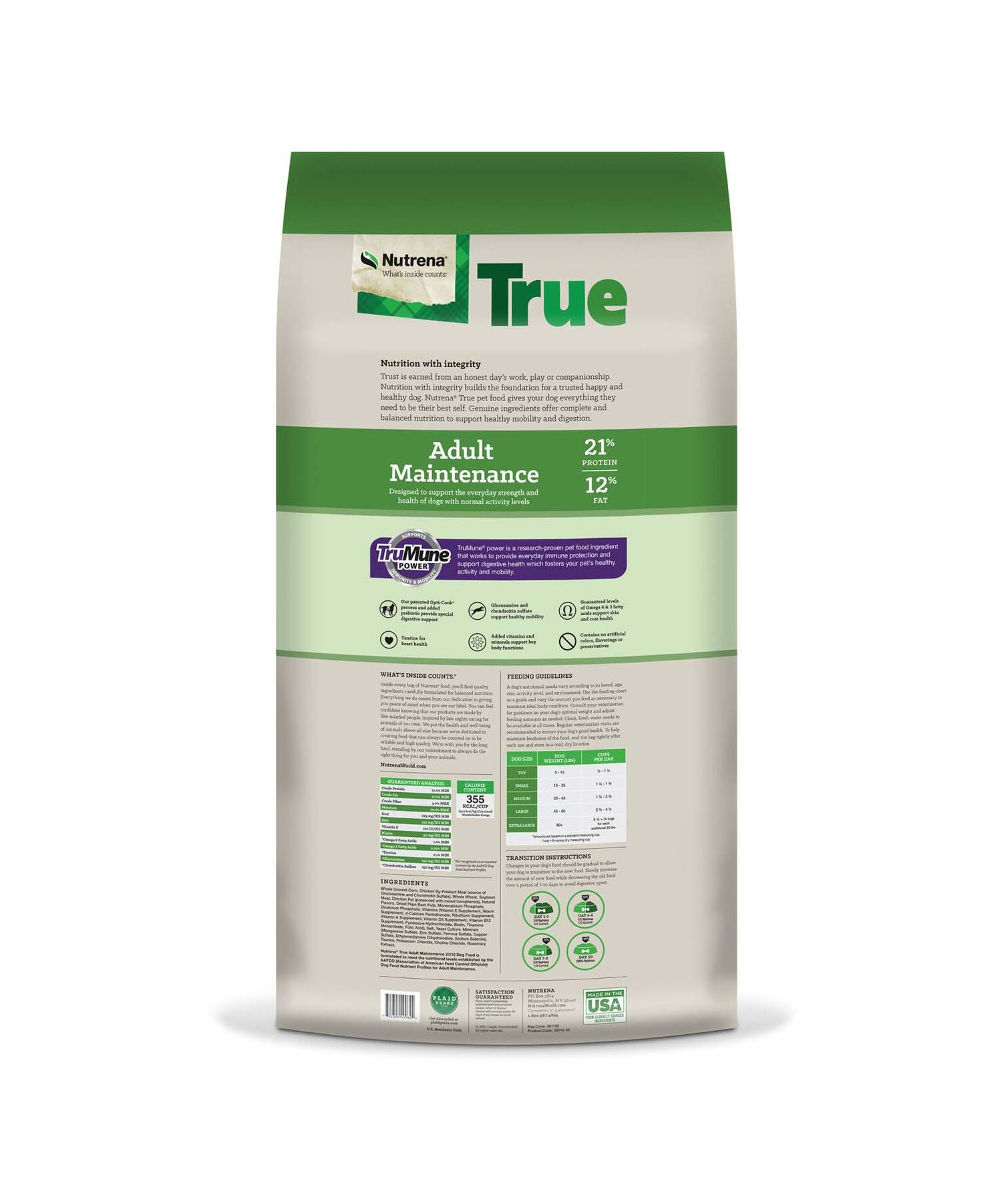 Nutrena True Adult Maintenance 21/12 Dog Food, 50-Lb
