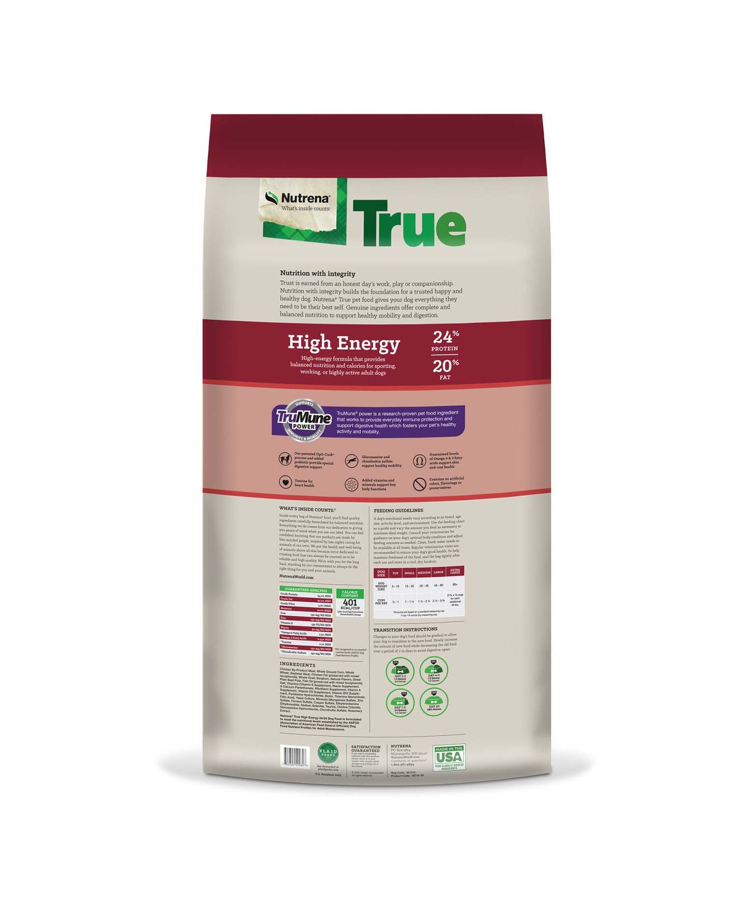Nutrena True High Energy 24/20 Dog Food, 50-Lb