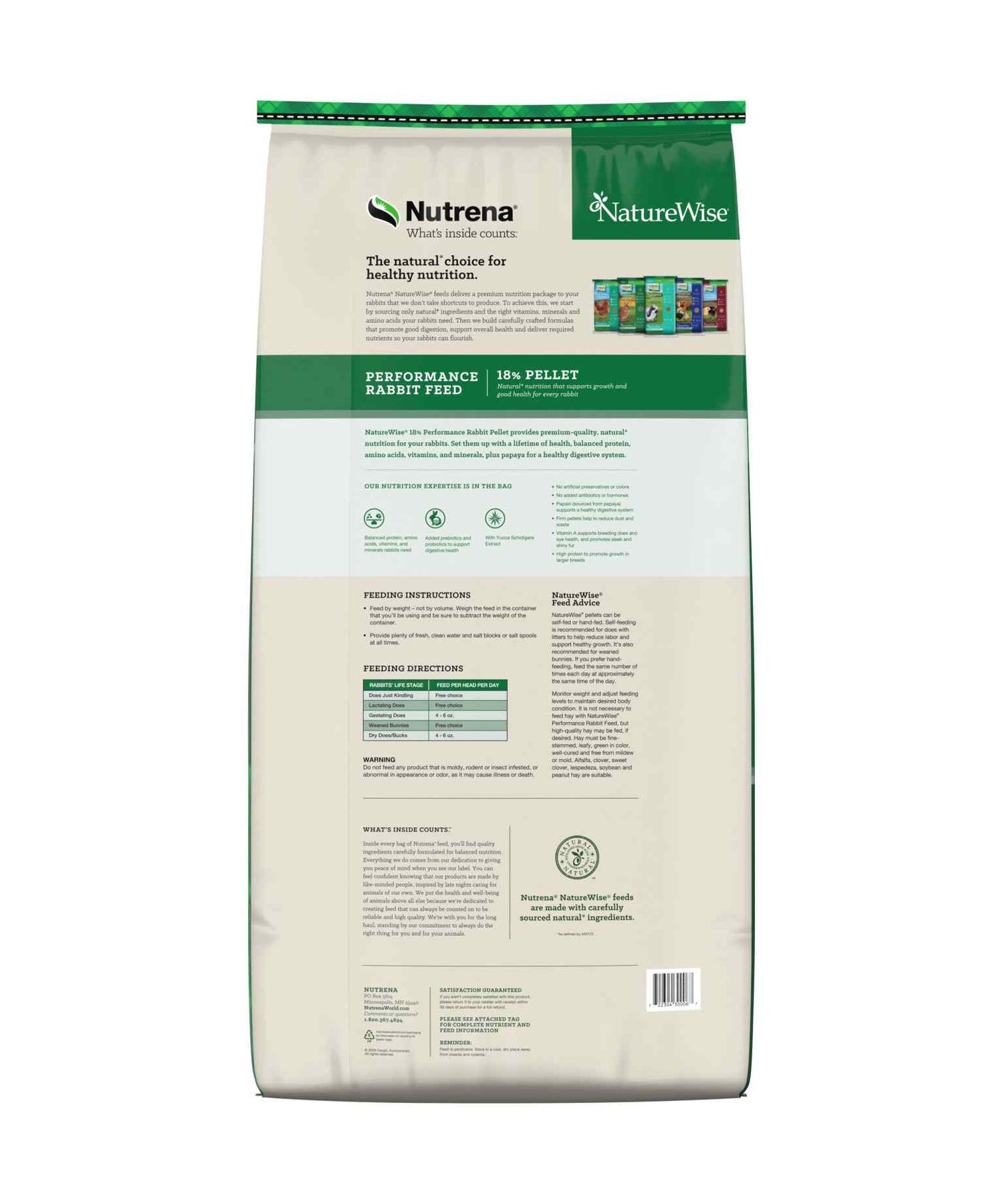 Nutrena NatureWise 18% Performance Rabbit Feed, 40-Lb