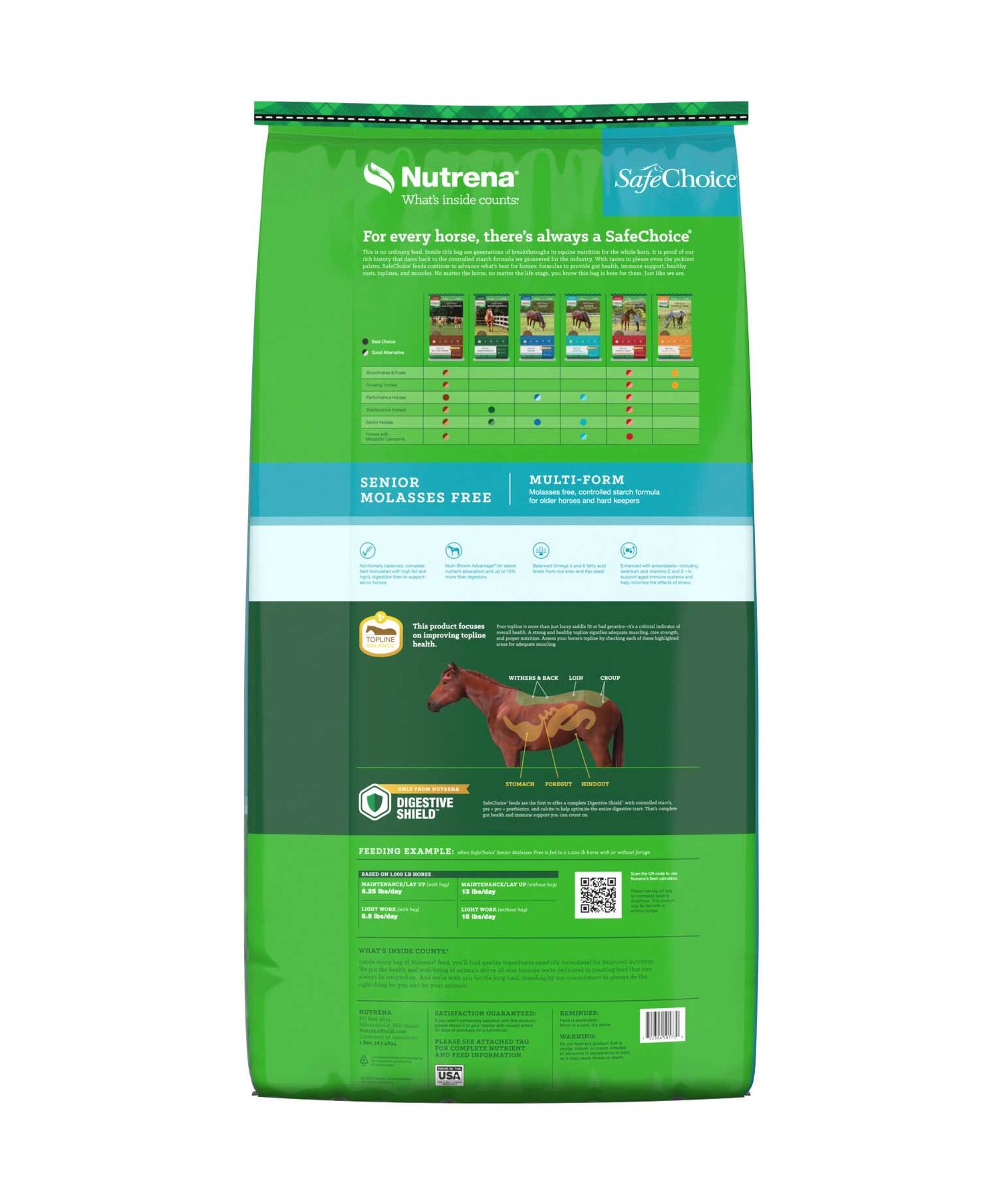 Nutrena SafeChoice Senior Molasses Free Multi-Form, 50-Lb