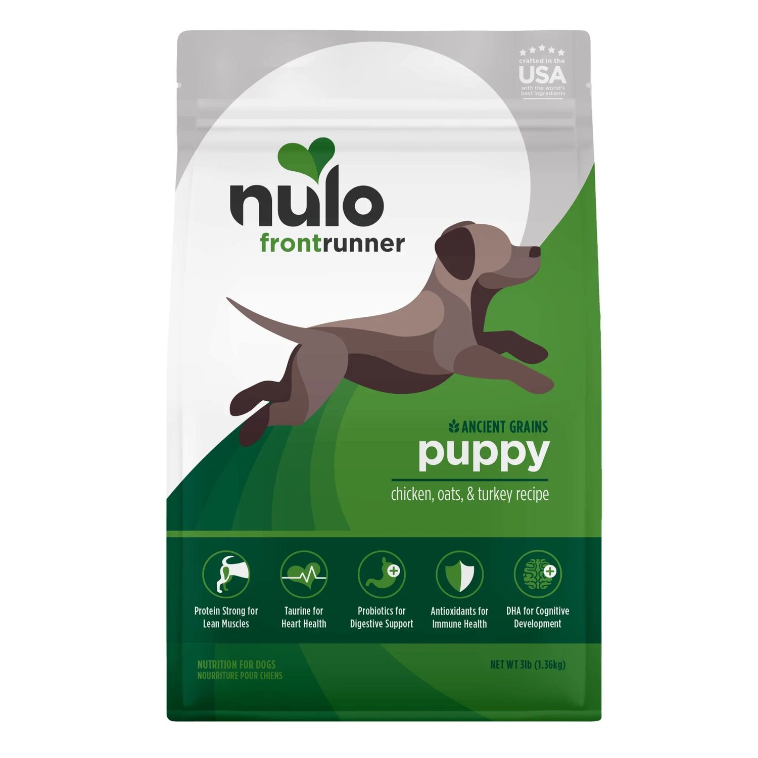 Nulo Frontrunner High-Protein Kibble For Puppies Chicken, Oats & Turkey Recipe Dog Food, 23-Lb