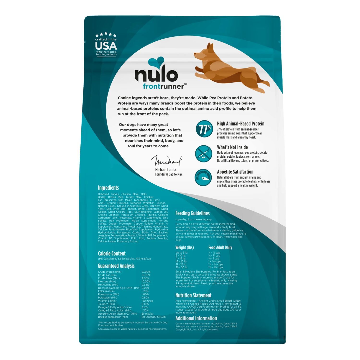 Nulo Frontrunner High-Protein Small Breeds Turkey, Whitefish & Quinoa Recipe Dog Food, 3-Lb