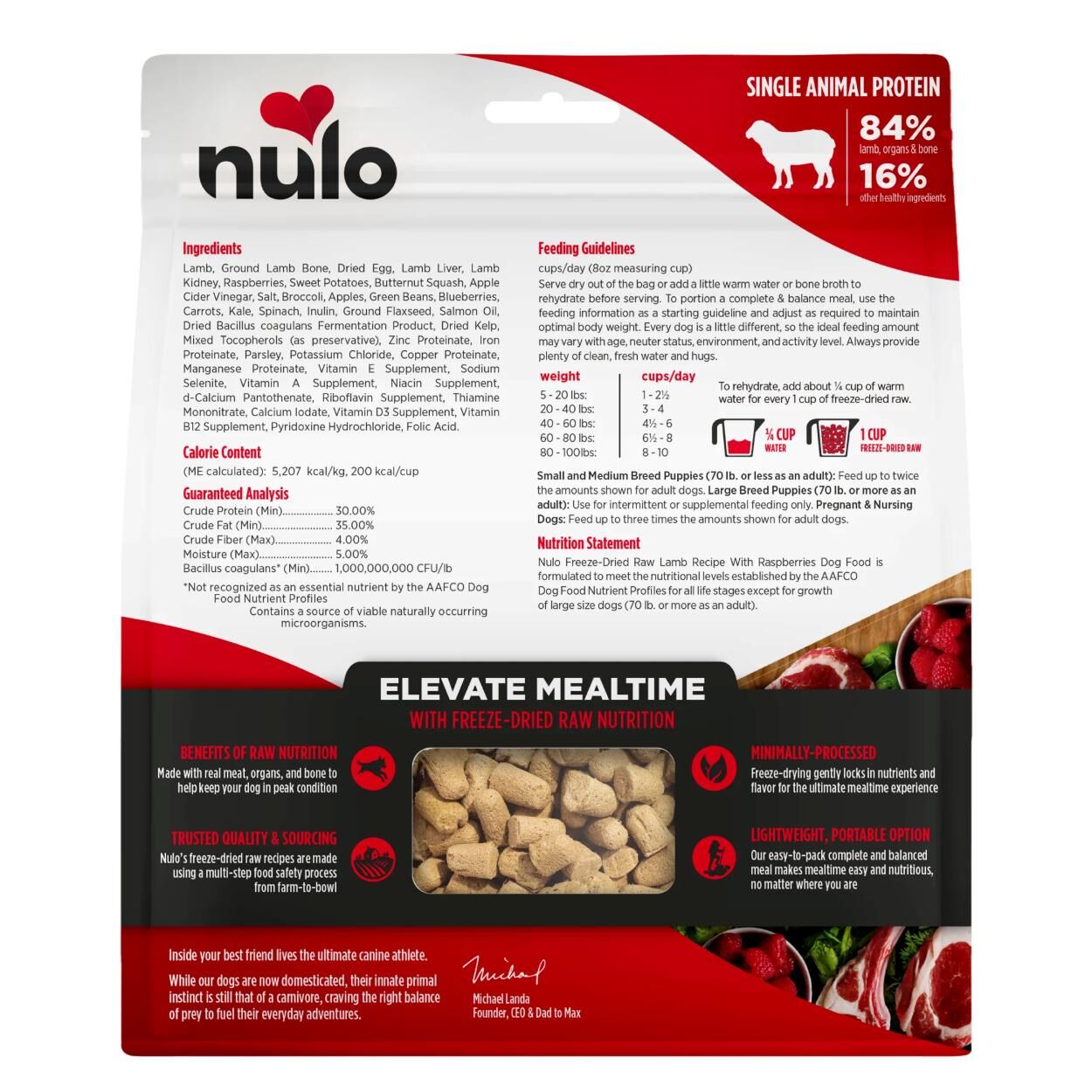 Nulo Freeze-Dried Raw Lamb & Raspberries, 8-Oz