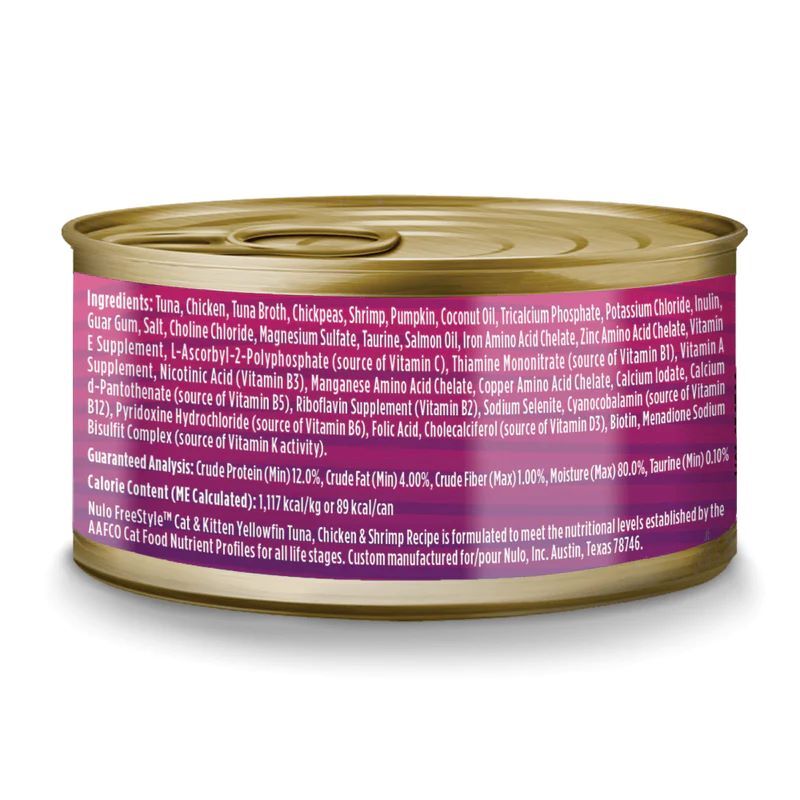 Nulo FreeStyle Yellowfin Tuna & Shrimp In Broth Recipe Cat & Kitten Food, 2.8-Oz