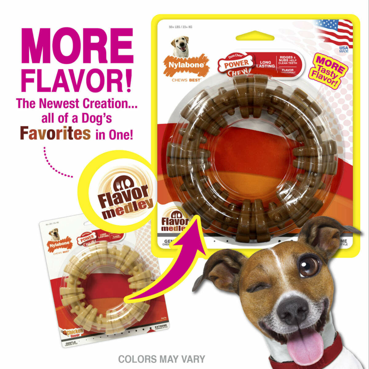 Nylabone Power Chew Textured Ring Flavor Medley Dog Toy, X Large