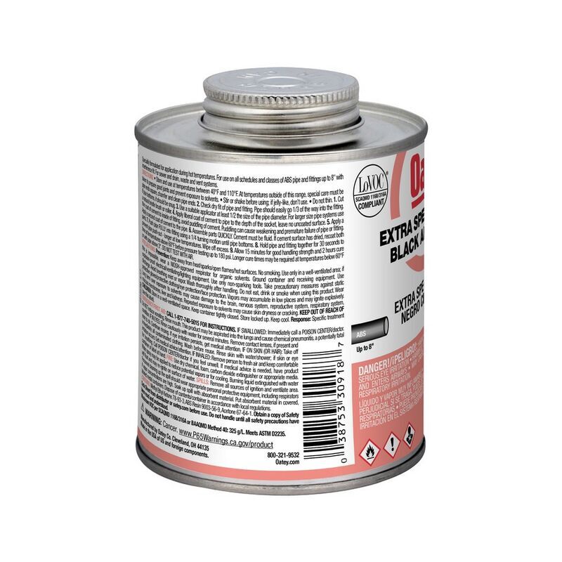 Oatey Extra Special Medium Black ABS Cement, 16-Oz