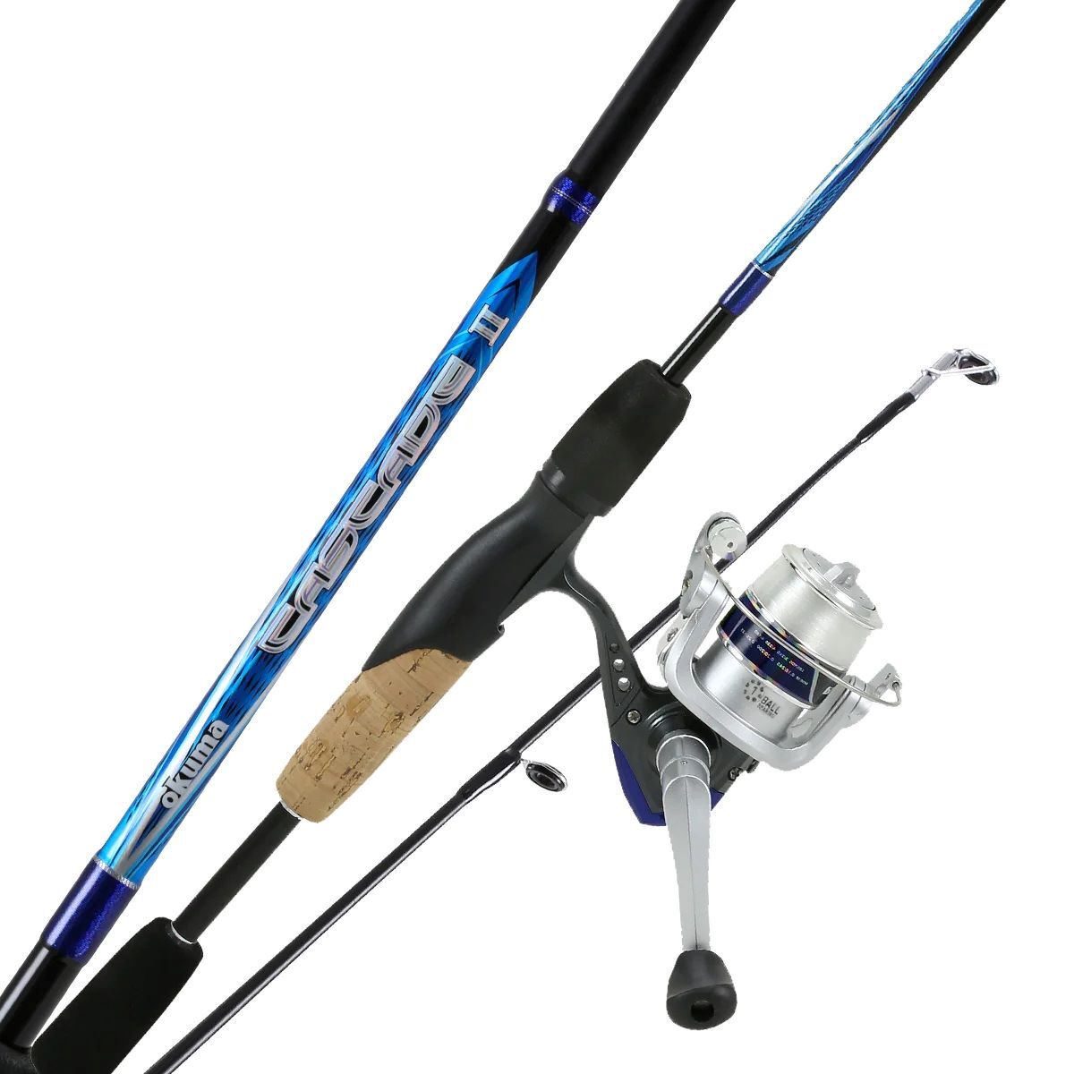 okuma csii-662ml-20 cascade ii spinning medium light fishing rod - M - 5.2:1 - 6'6" - Combo - The Okuma Cascade II rod and reel combos are great for a fun day fishing with family Cascade II Spinning Combo -