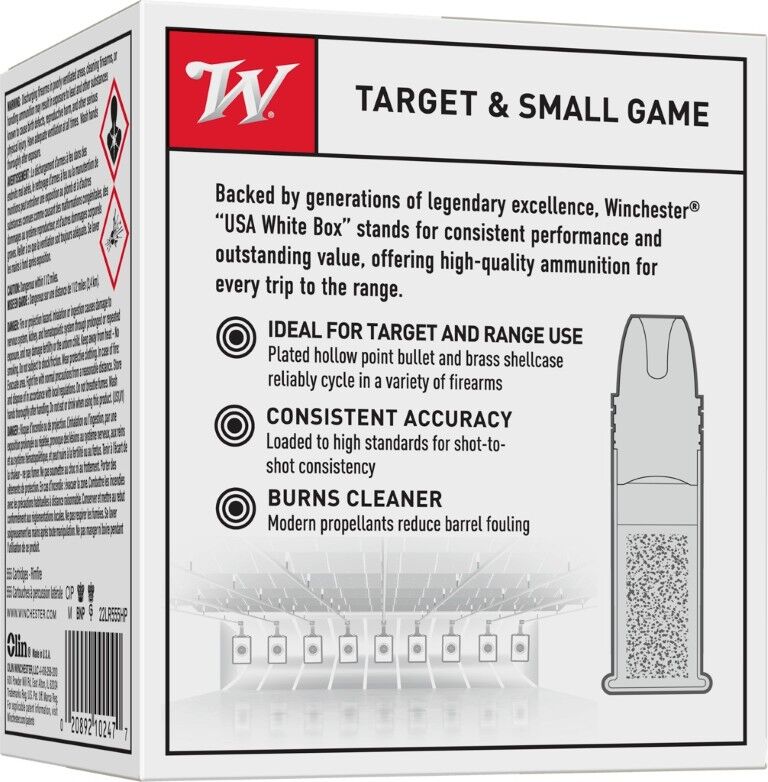 Winchester .22 LR, 36 Grain Copper Plated Hollow Point Rifle Ammo, 555-Rd