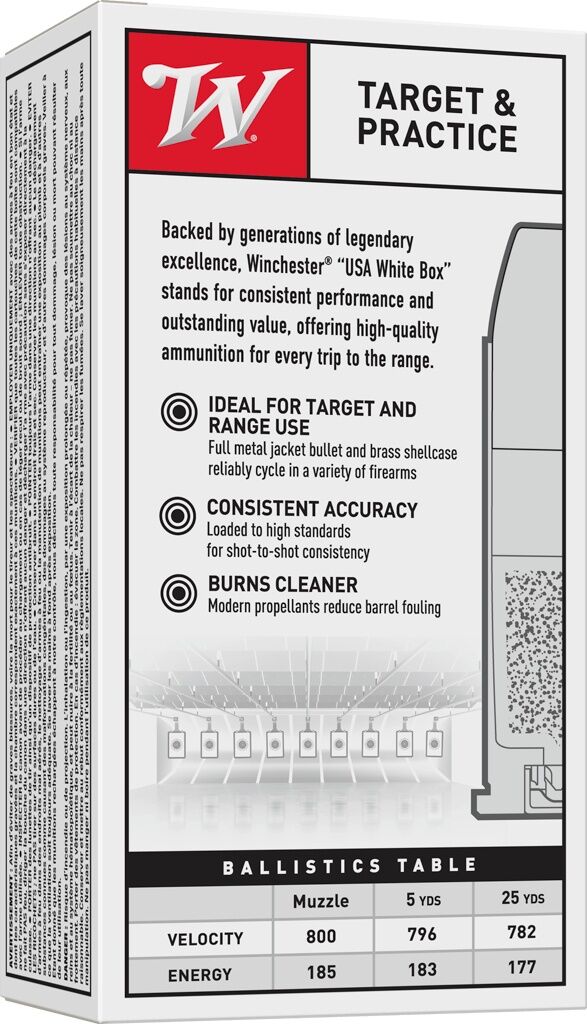 Winchester Target & Practice .38 Special, 130 Grain Full Metal Jacket Pistol Ammo, 50-Rd