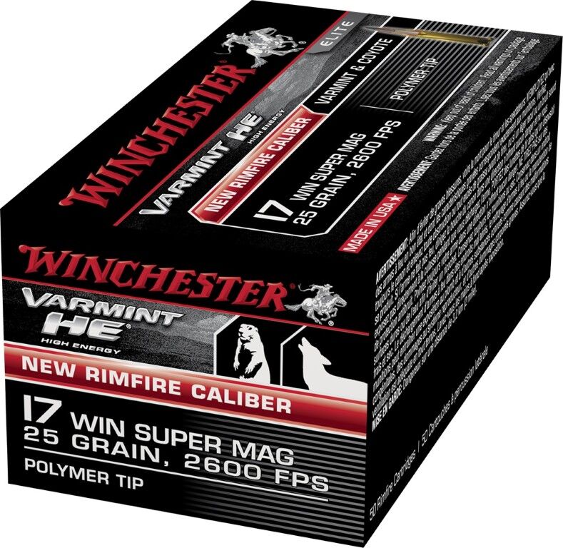 Winchester Varmint HE .17 WSM, 25 Grain Polymer Tip Rifle Ammo, 50-Rd