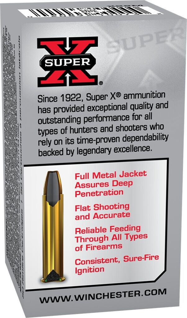 Winchester Super-X .22 Win Mag, 40 Grain Full Metal Jacket Rifle Ammo, 50-Rd