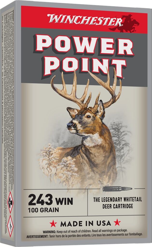 Winchester Power-Point .243 Win, 100 Grain Rifle Ammo, 20-Rd