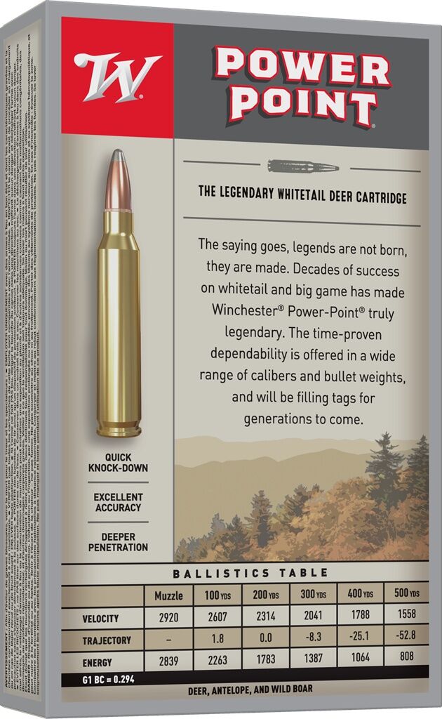 Winchester Power-Point .30-06 Springfield, 150 Grain Rifle Ammo, 20-Rd