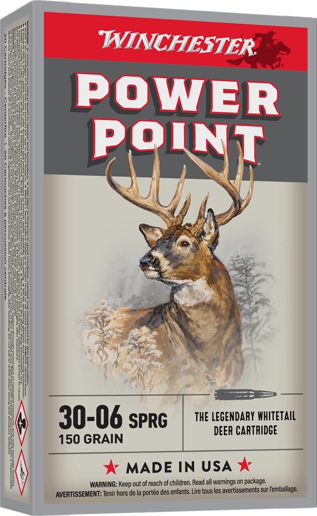 Winchester Power-Point .30-06 Springfield, 150 Grain Rifle Ammo, 20-Rd
