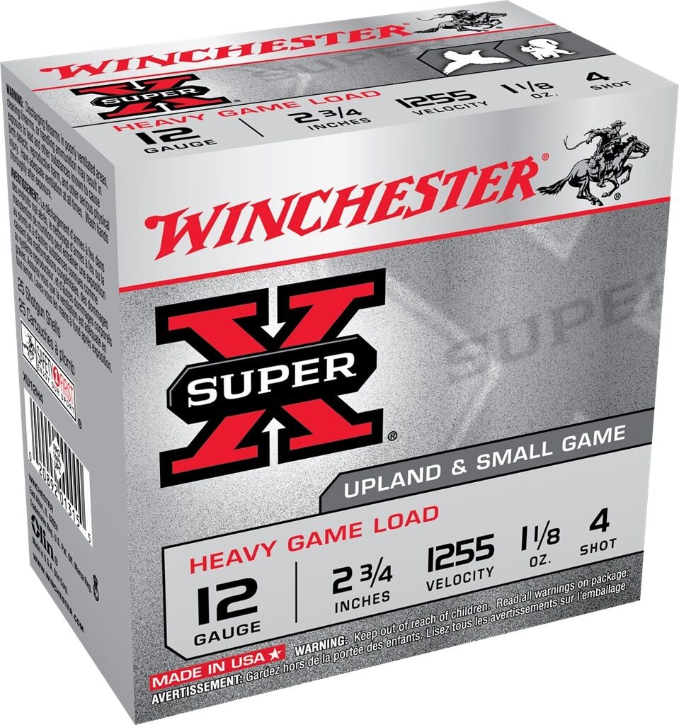 12 Gauge 2.75" Super-X 4 Shot Upland and Small Game Shells
