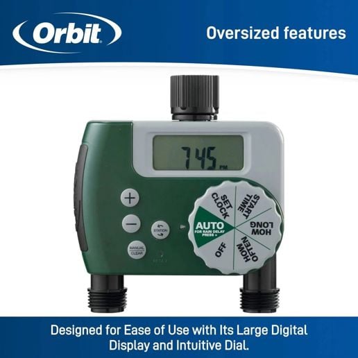 Calorbit Orbit Digital 2 Outlet Hose Faucet Timer