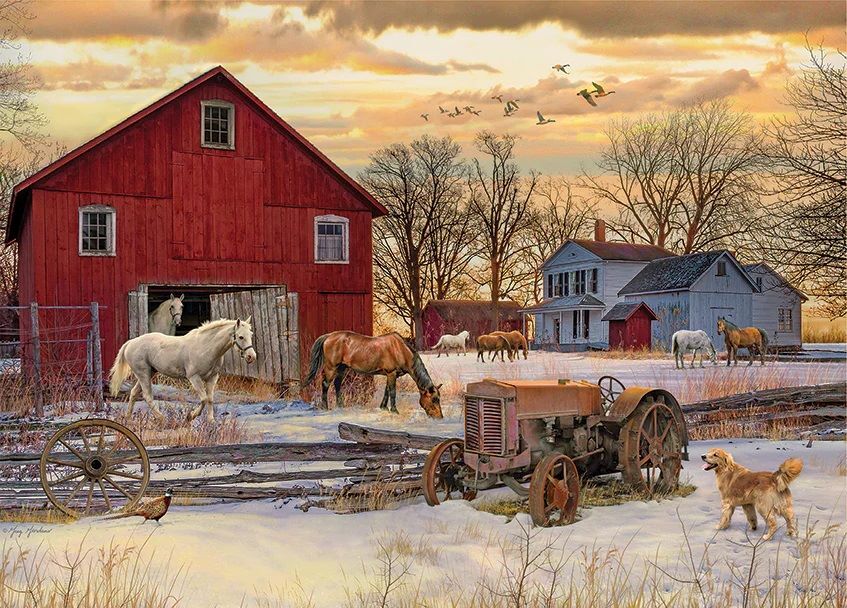 Outset Media Winter on the Farm Puzzle, 1000-Pc