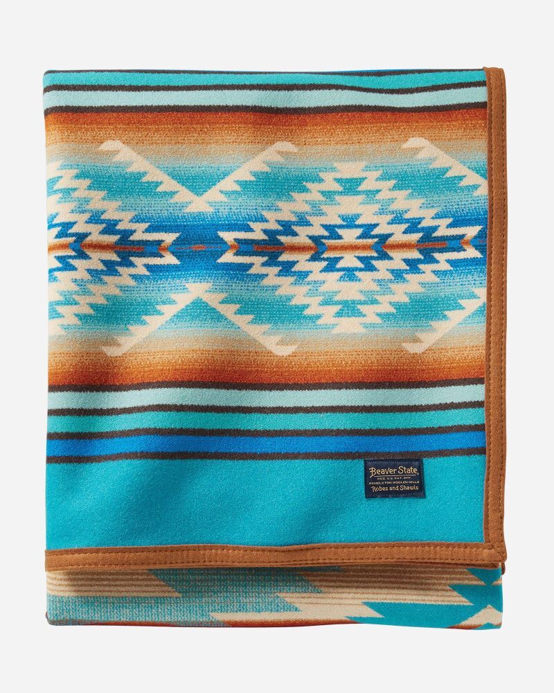 Pendleton Twin Pagosa Spring Blanket In Turquoise, 64-In x 80-In