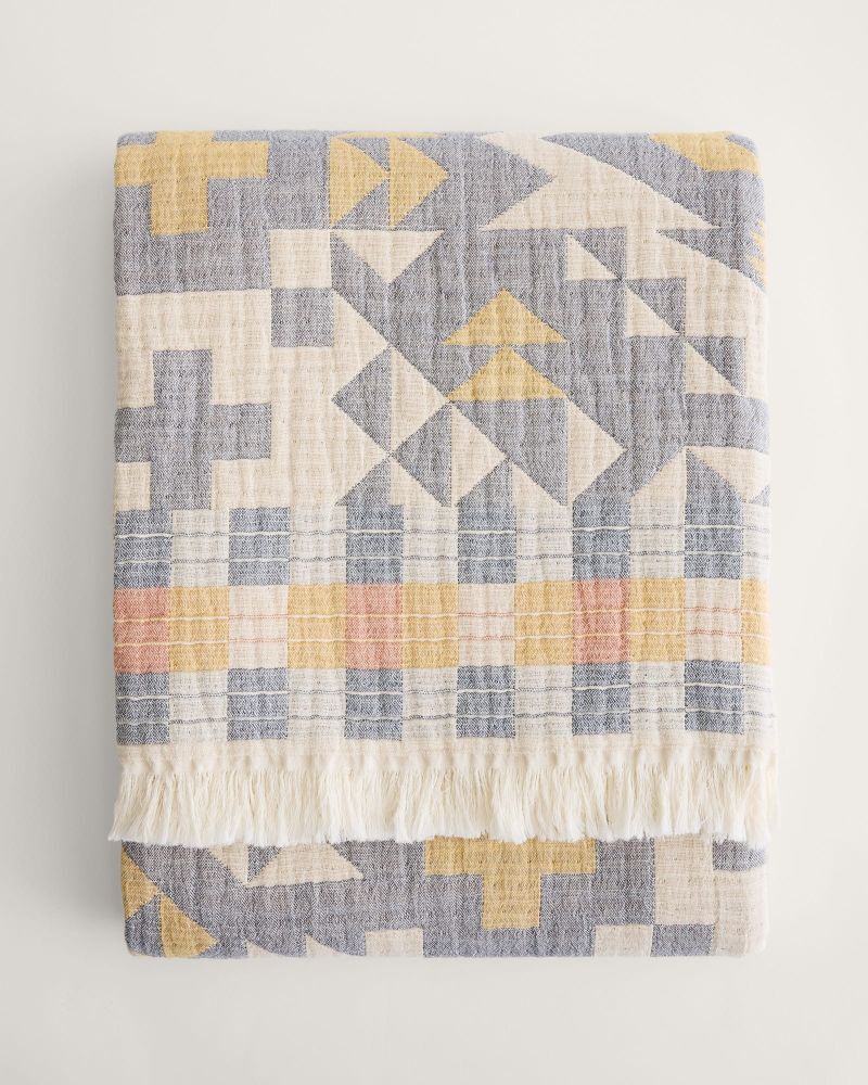 Pendleton Blue Ridge Organic Cotton Fringed Throw