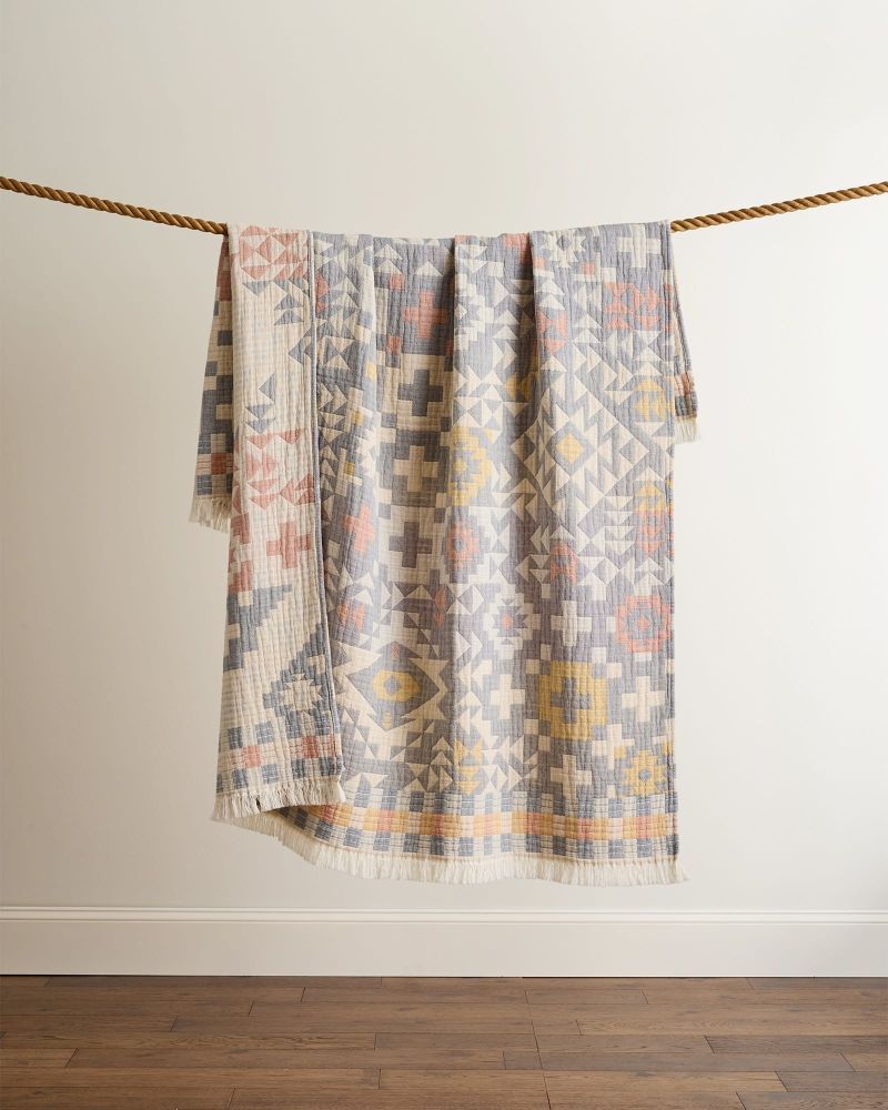 Pendleton Blue Ridge Organic Cotton Fringed Throw