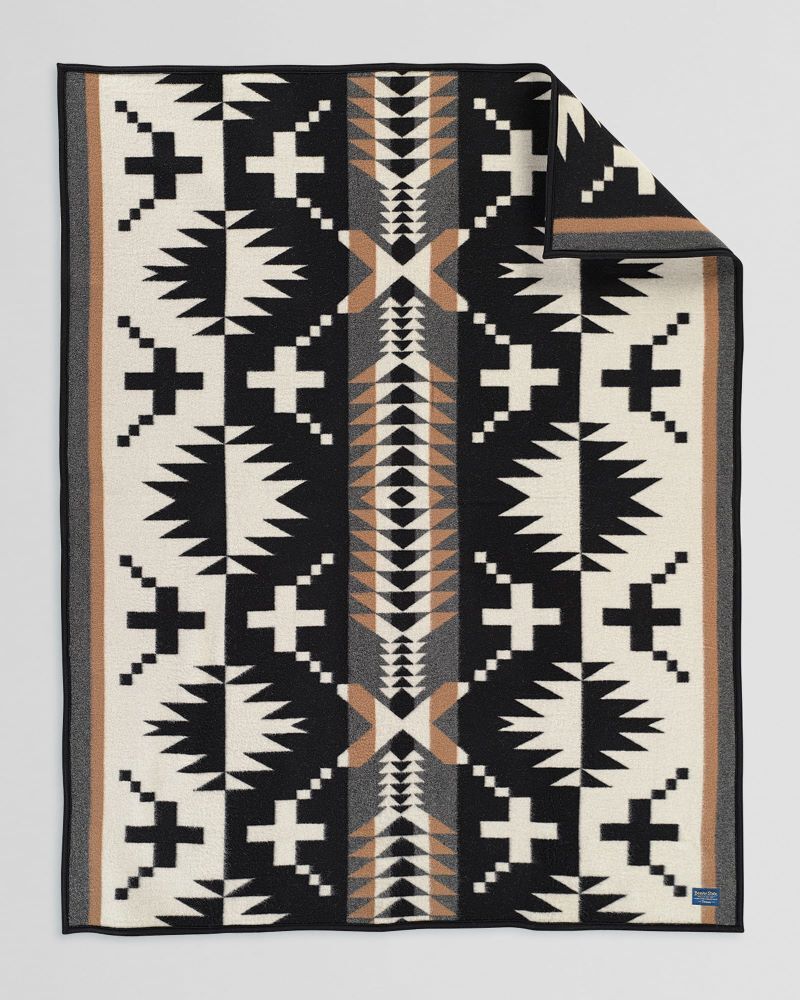 Pendleton Spider Rock Throw Blanket In Black & White, 54-In x 64-In