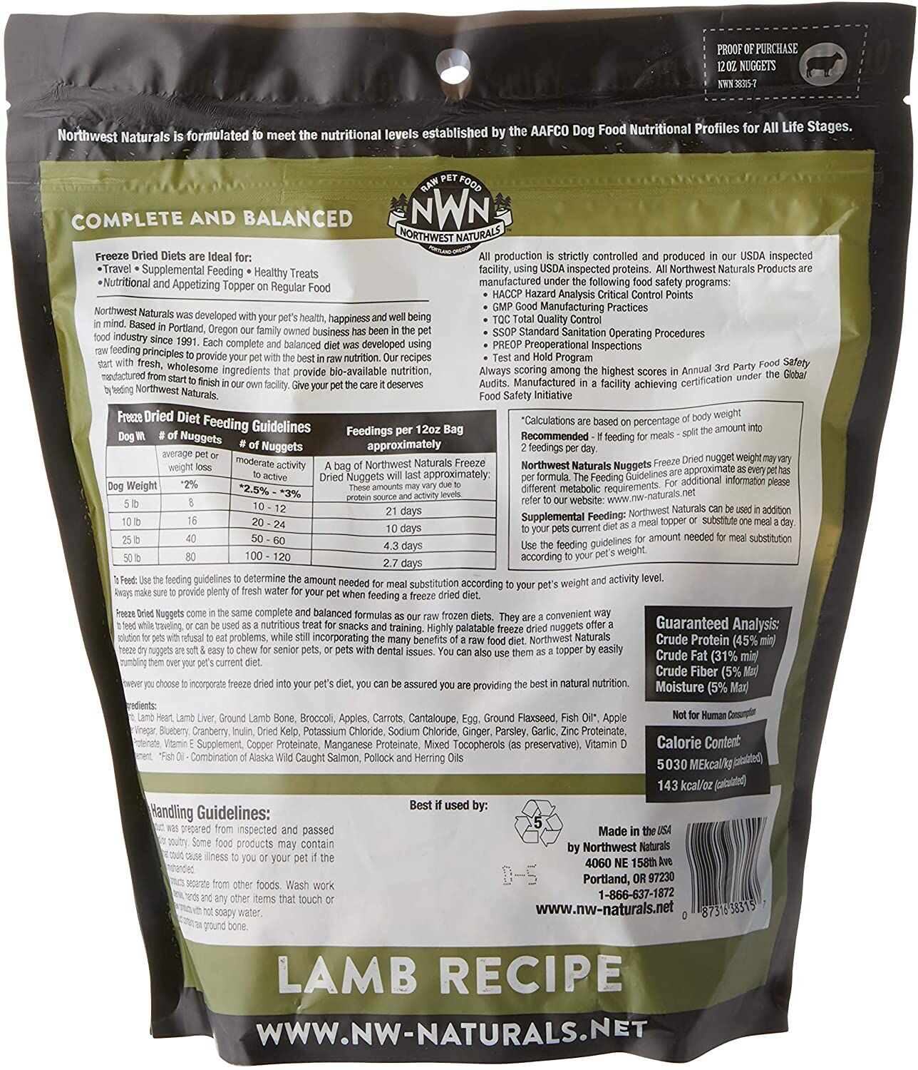 Northwest Naturals Raw Rewards Freeze Dried Nuggets - Dinner For Dogs (Lamb)