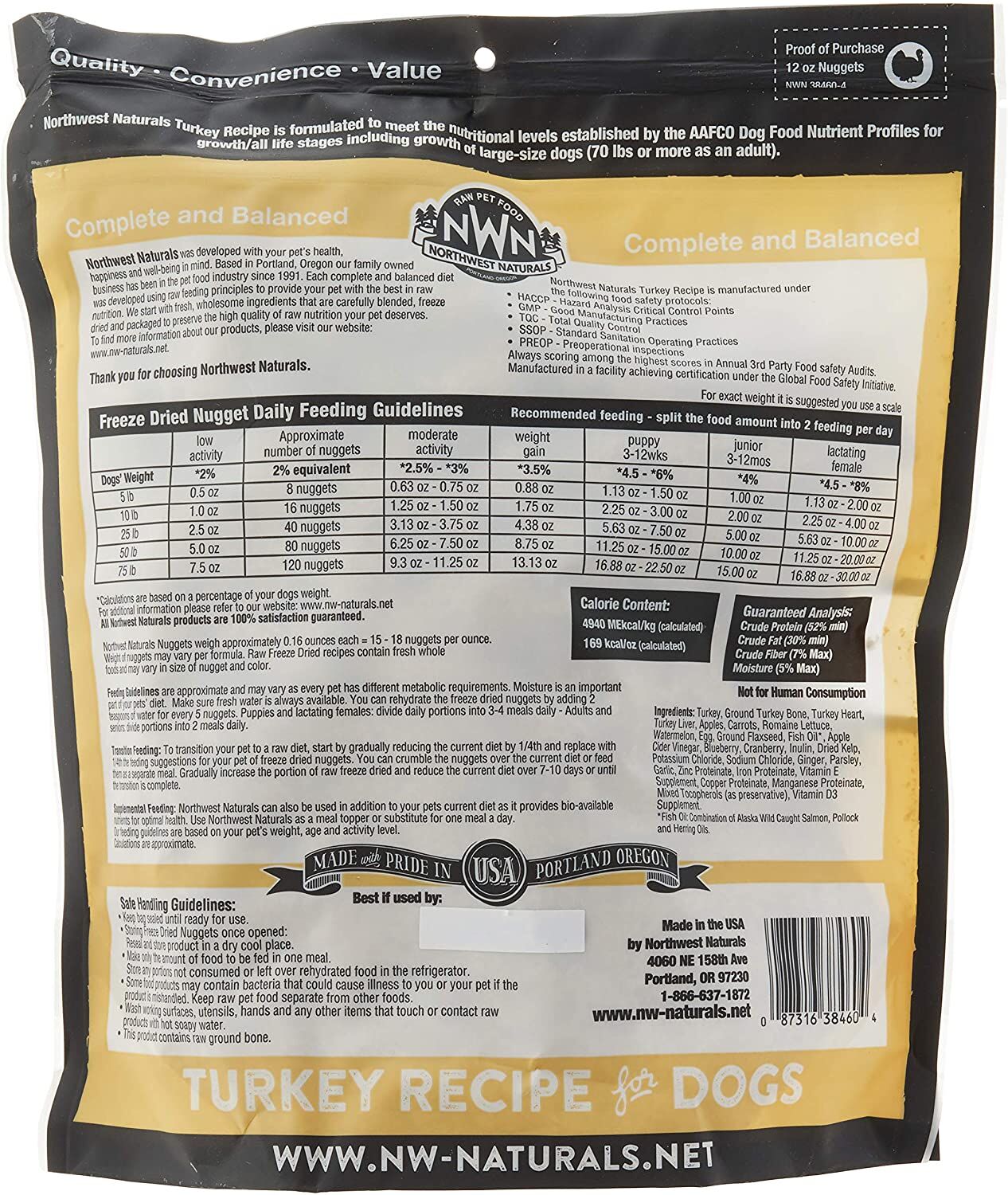 Northwest Naturals Raw Rewards Freeze Dried Nuggets - Dinner For Dogs (Turkey) 12 Oz