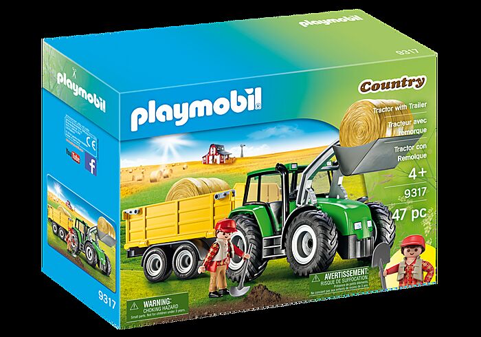 Playmobil Tractor With Trailer