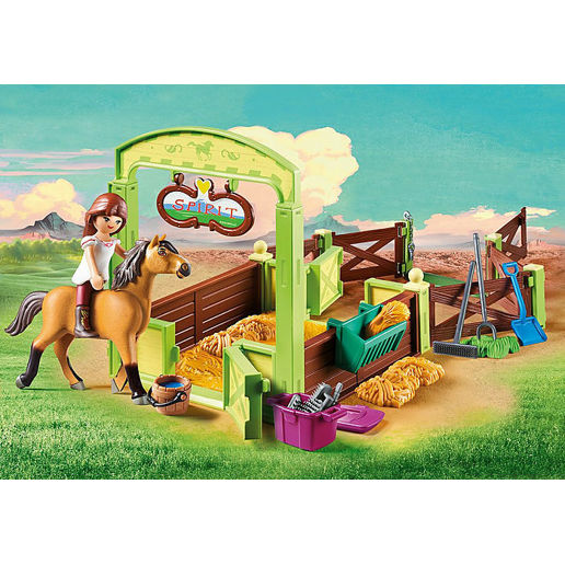 Playmobil Spirit Riding Free Lucky & Spirit With Horse Stall Playset, Multicolor