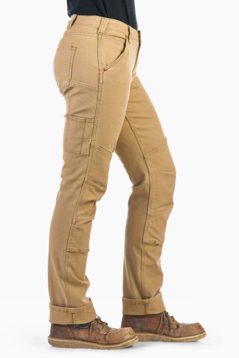 Dovetail Workwear Women's GO TO Stretch Canvas Pant in Sawdust Brown