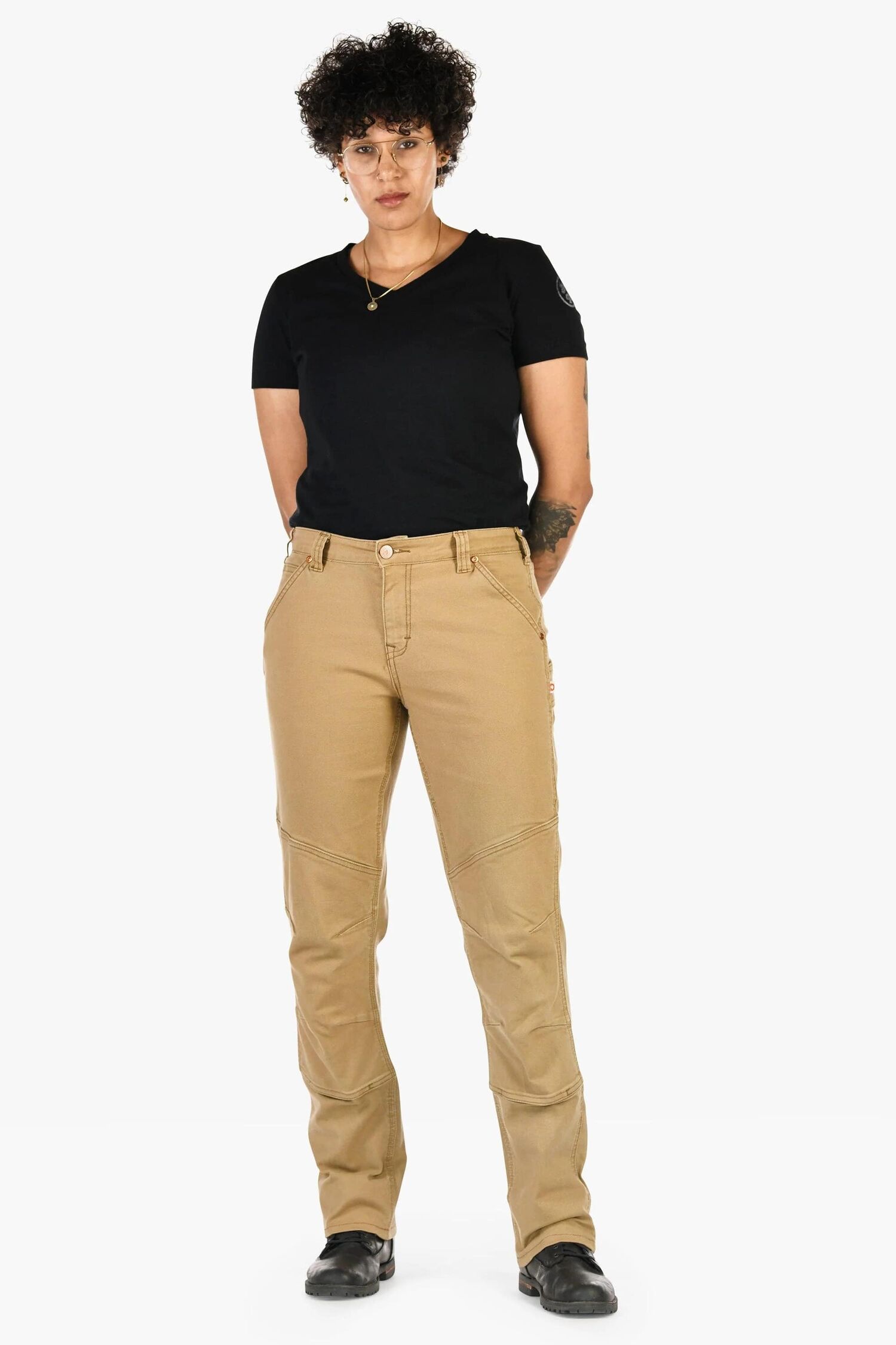 Dovetail Workwear Women's GO TO Stretch Canvas Pant in Sawdust Brown