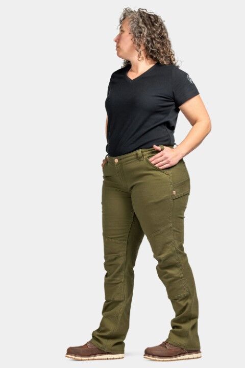 Dovetail Workwear Women's GO TO Stretch Canvas Pant in Kelp Green