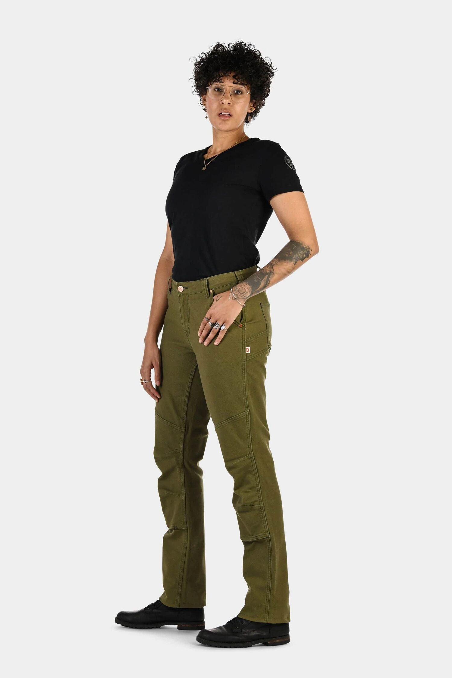 Dovetail Workwear Women's GO TO Stretch Canvas Pant in Kelp Green