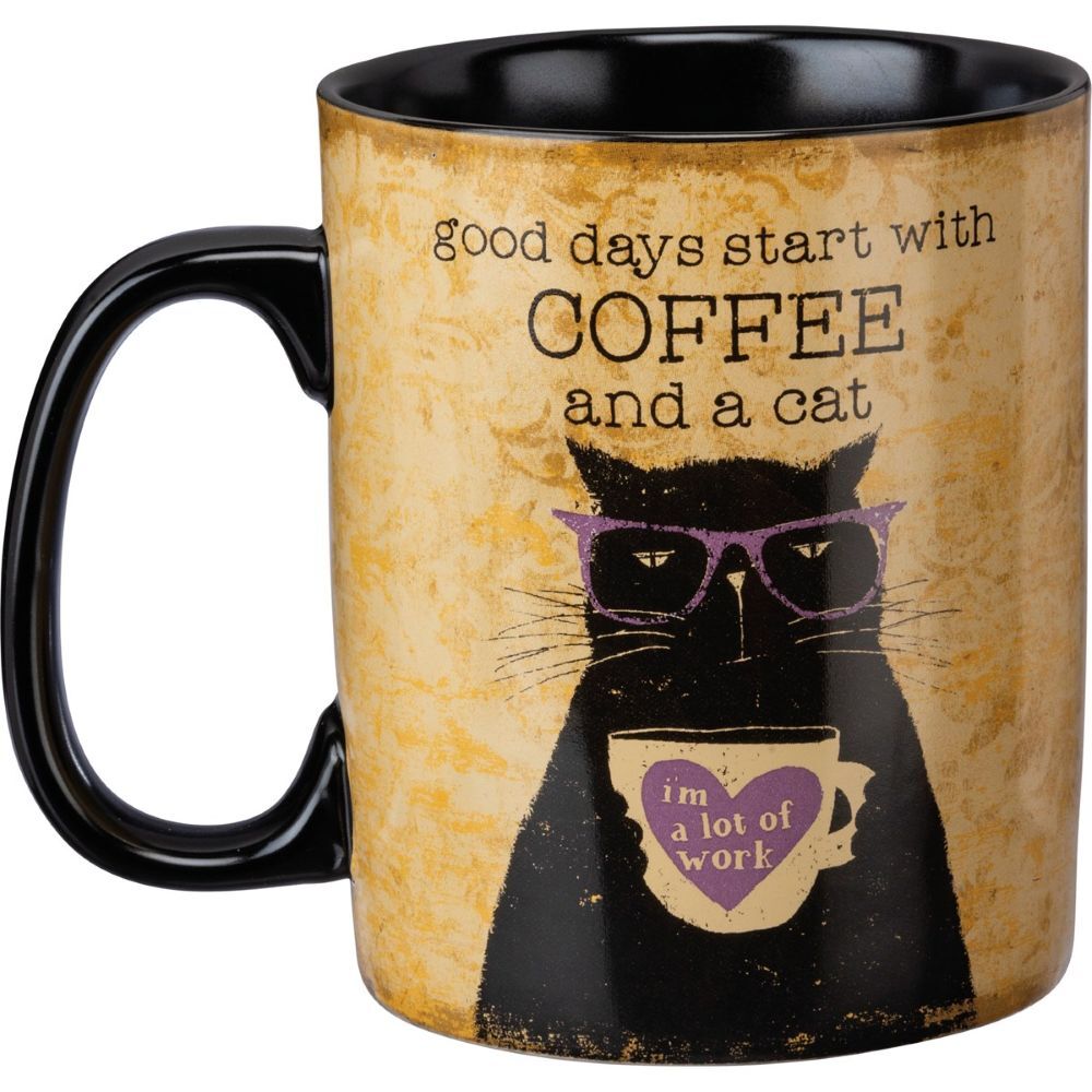 Primitives By Kathy Good Days Start With Coffee And A Cat Mug