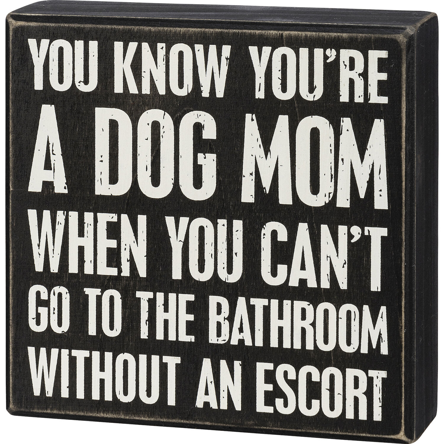 "You Know You're A Dog Mom" Box Sign