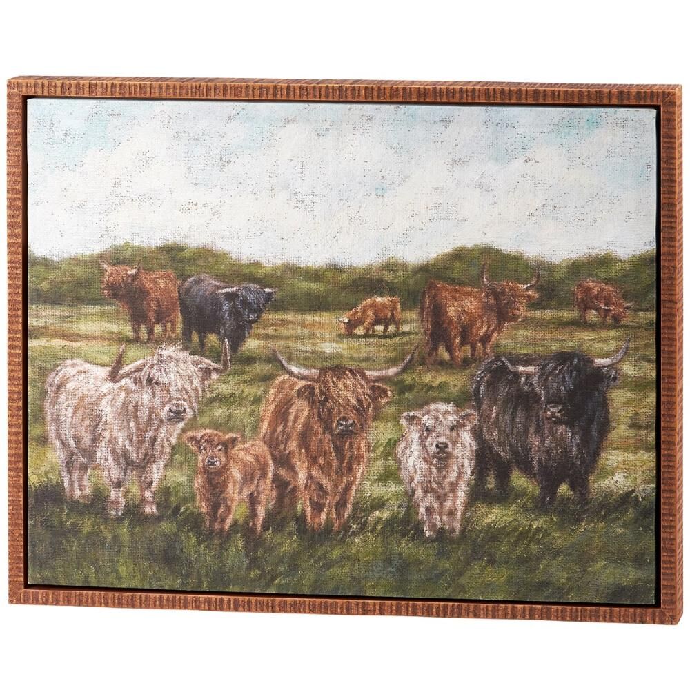 Primitives By Kathy Highland Cows Canvas Wall Art, 20-In x 16-In