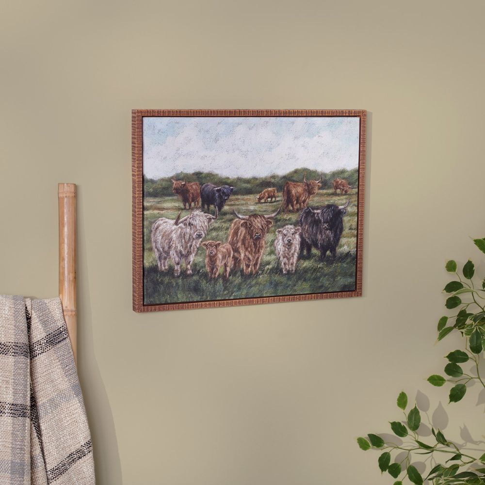 Primitives By Kathy Highland Cows Canvas Wall Art, 20-In x 16-In