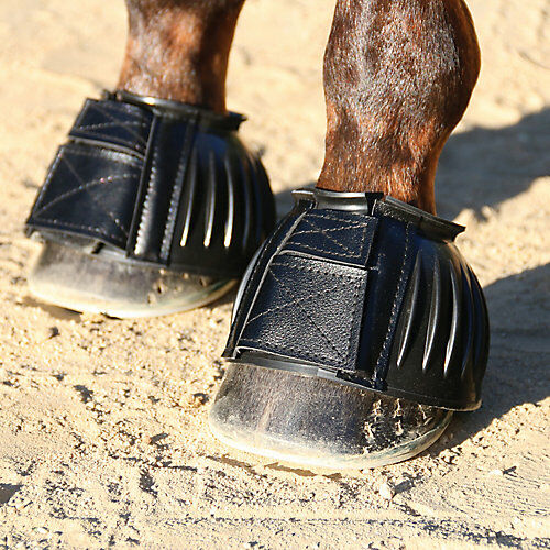 Rubber Easy-On Bell Boots in Black, Large