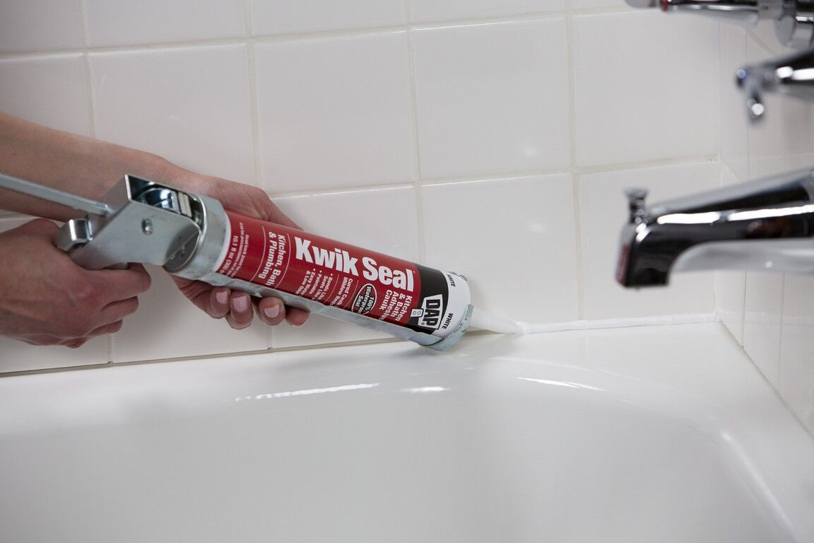 DAP Kwik Seal Kitchen & Bath Adhesive Caulk, 10.1-Oz
