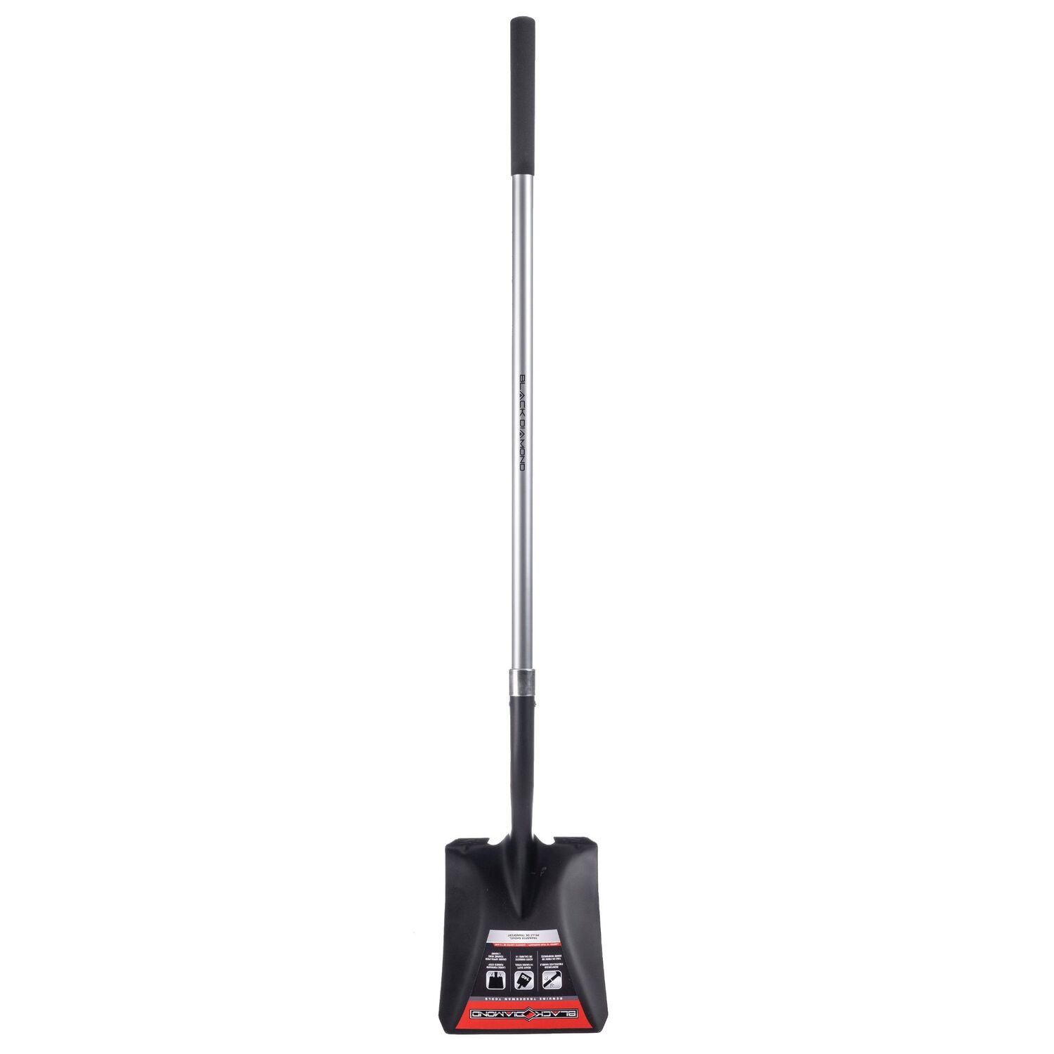 Black Diamond Square Point Transfer Shovel Fiberglass Long Handle, 48-In
