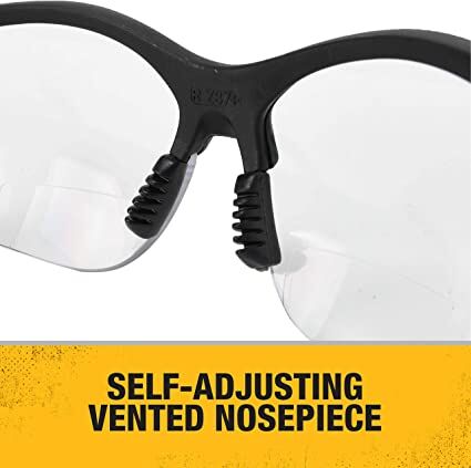 DeWALT Reinforcer Protective Safety Glasses, 2.0 Rx-Bifocal Lens, Clear  