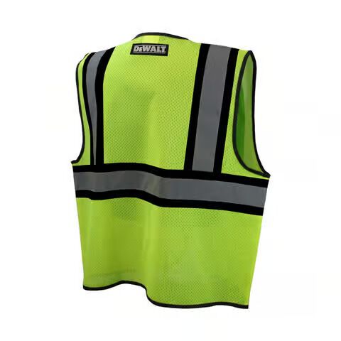 DEWALT Men's Class 2 Contrasting Trim Economy Mesh Vest in Hi-Vis Green, X-Large