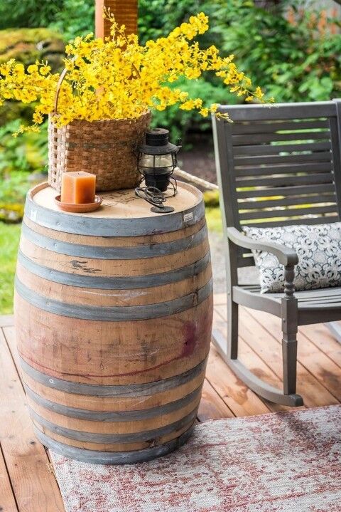 Whole Oak Wine Barrel, 27-In x 36-In x 27-In